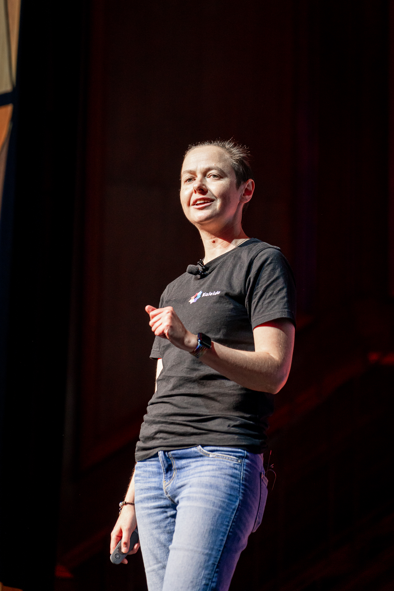 Susan Brander presenting on stage