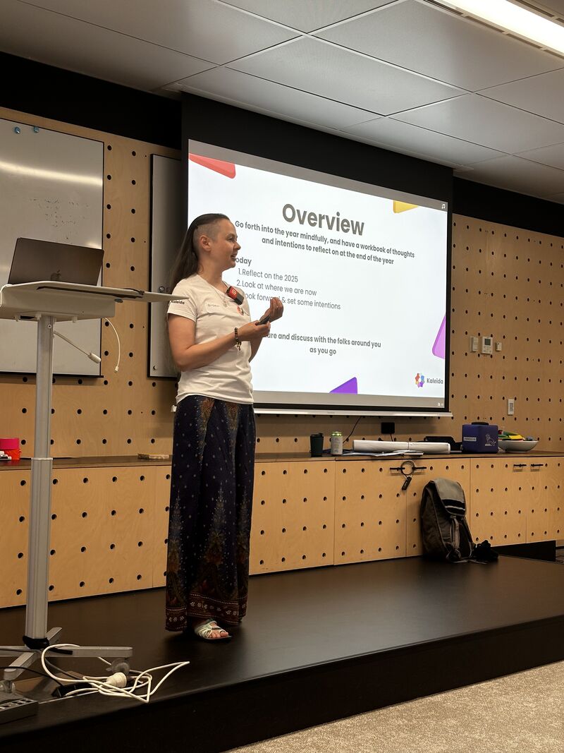 Susan Brander facilitating the Tech Leading Ladies intention setting workshop, February 2026